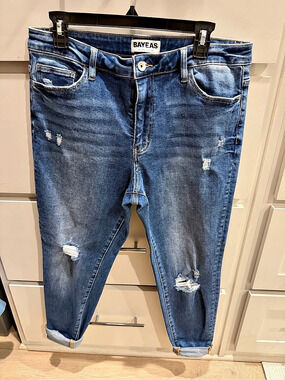 BAYEAS Authentic Style Slim Distressed Jeans in Blue Waist 31